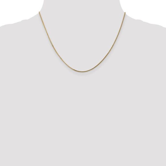 1.3mm, 14k Yellow Gold, Solid Curb Chain Necklace, 18 Inch - Picture 2 of 8